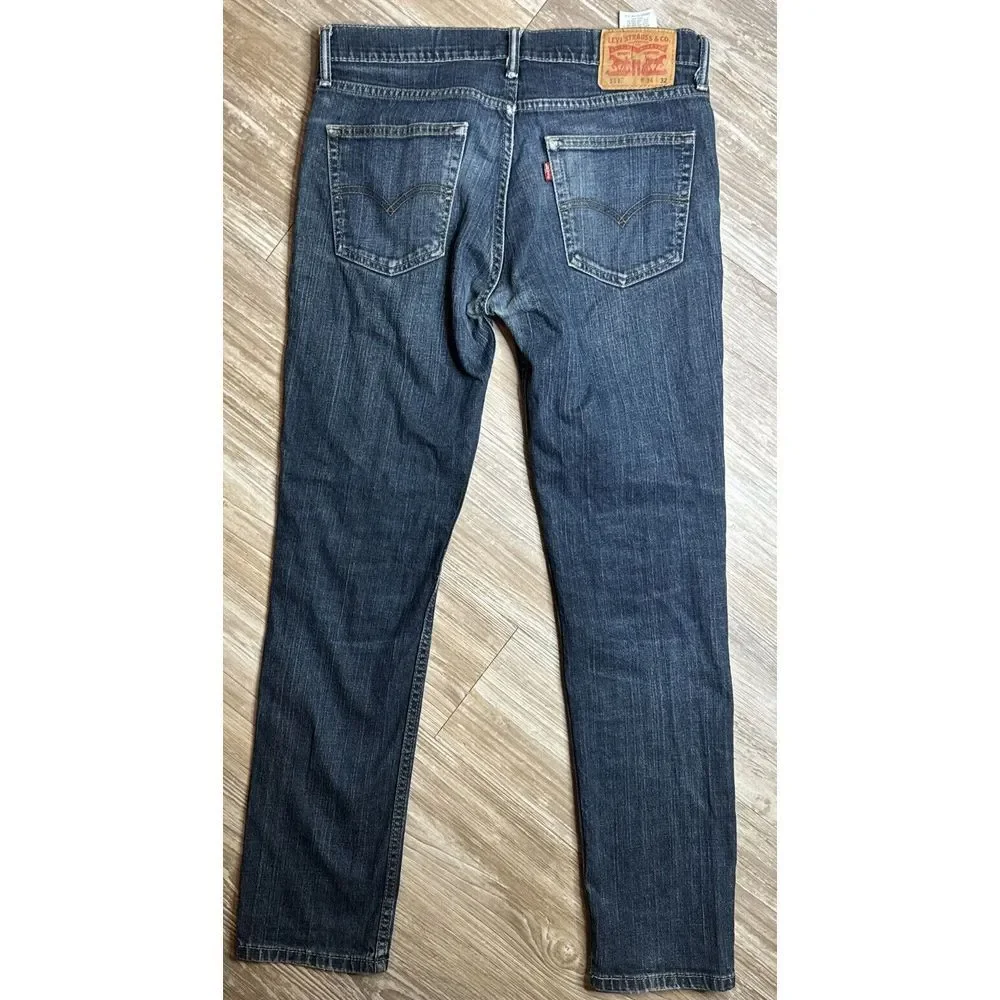 Levis 511 Jeans 34x32‎ Blue Distressed Denim Men's